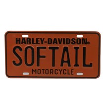 Harley Davidson Fat Boy Vintage Style License Plate Softail Orange Black... - $19.79