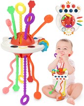 Baby Sensory Montessori Toy For 6-12-18 Months, Pull String Silicone Teething - £22.52 GBP