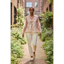 Womens Lauren Conrad Long Sleeve Floral Blouse w/ Slip Size 2X - $27.16