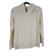 Calvin Klein Cowl Neck Sweater S Womens Long Sleeve Knit Pullover White Top - £15.17 GBP