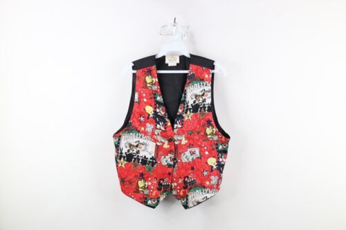 Vintage 90s Looney Tunes Womens OS All Over Print Button Suit Vest Jacke... - $39.55