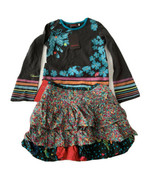 NWT CATIMINI Girls 6/116 Floral Bubble Skirt and Shirt Outfit Set France - $132.94 CAD