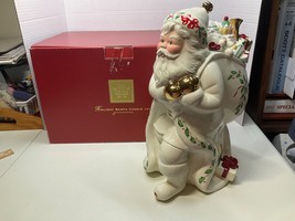 Lenox Holiday Santa Cookie Jar Porclein Figurine Original Box 13&quot; Tall - $83.16