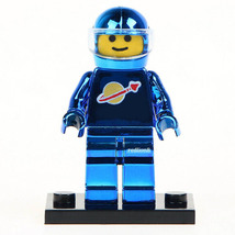 Chrome Blue Plated Astronaut Classic Spaceman Lego Compatible Minifigure Bricks - £6.38 GBP