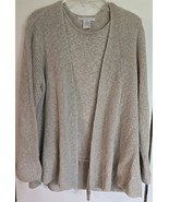 Womens Plus 3X Sarah Spencer Beige Cardigan &amp; Tank Sweater Twin Set  - $28.71