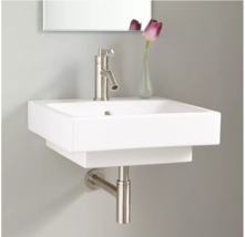 New White 19&quot; Stoddert Porcelain Wall Mount Sink by Signature Hardware - $189.00