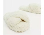 ASOS ~ Open Toe ~ Crossover ~ Slippers ~ Size Medium ~ Cream Color ~ Bor... - £18.68 GBP