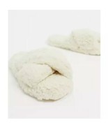 ASOS ~ Open Toe ~ Crossover ~ Slippers ~ Size Medium ~ Cream Color ~ Bor... - $450.11 MXN