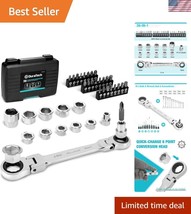Professional 12-in-1 Ratcheting Wrench &amp; Screwdriver Set with Magnetic H... - $45.50