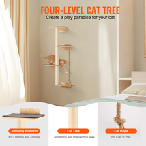 VEVOR 4 Tiers Tall Cat Tree, Cat Wall Furniture Set with 4 Jumping Boards - $836.79 MXN VEVOR 4 Tiers Tall Cat Tree, Cat Wall Furniture Set with 4 Jumping Boards - $836.79 MXN