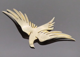 925 Sterling Silver - Vintage Minimalist Flying Bird Brooch Pin - BP10113 - $45.67