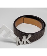 Michael Kors MK Brown and Silver Belt MK Log Size XL New - $918.74 MXN