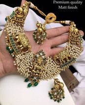 Bollywood Style Gold Plated Indian Kundan Necklace Earrings Pearl Jewelry Set - £150.12 GBP