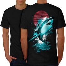 Great White Shark Shirt Ocean Hunt Men T-shirt Back - £10.21 GBP