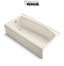 Kohler K-715 Villager Collection 60 Three Wall Alcove Cast Iron Bathtub - €720,58 EUR