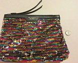 Victoria’s Secret Clutch Purse Makeup Bag Sequins Zipper 7 X 9” SKU 042-059 - $17.81