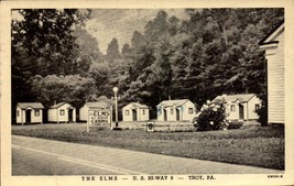C.T. PHOTO-FINISH POSTCARD- Ad For The ELMS-CABINS On Us HI-WAY 6, Troy, Pa BK62 - £4.31 GBP