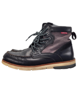 Levi&#39;s Richmond Boots Black Denim Leather Red Tab Lace Up Men&#39;s Size 7 - $24.23