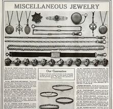 1916 Miscellaneous Jewelry Advertisement XL Watches Necklace 16 x 11&quot; LG... - $20.98