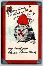 Valentine Heart Alarm Clock Dwig To Davidson Schmitz Long Pine NE Postcard A35 - £7.82 GBP