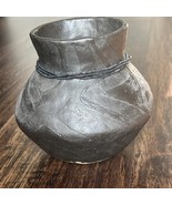 Studio Art Pottery Vase Signed Black Monochromatic Pattern Vintage 1988 ... - $41.16 CAD