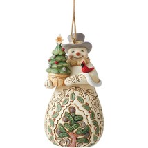 Enesco Jim Shore Heartwood Creek White Woodland Snowman Hanging Ornament... - $39.99