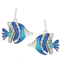 Sea Life Tropical Fish Dangle Earrings White Gold - £10.41 GBP