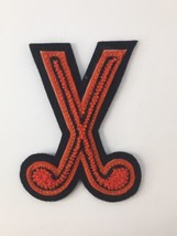 Orange &amp; Black Fancy Letter X Letterman Jacket Rayon Orlon Wool Blend 19... - $20.00