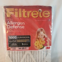 3M Filtrete Allergen Defense 1000 Filter Size: 14X25X1 - £9.22 GBP