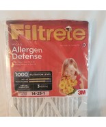 3M Filtrete Allergen Defense 1000 Filter Size: 14X25X1 - £9.12 GBP