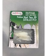 ADORO SALON NAIL TIPS 20 STILETTO NATURAL STYLE MADE IN KOREA 20 NAIL TIPS - $18.74 MXN