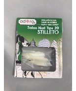 ADORO SALON NAIL TIPS 20 STILETTO NATURAL STYLE MADE IN KOREA 20 NAIL TIPS - £0.79 GBP