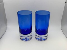 Pair of Block Crystal STOCKHOLM Cobalt Blue Highball Glasses - $99.99