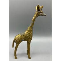 Vintage Brass Giraffe Figurine Metal Art Decor Animal - $18.81