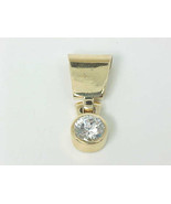 2 Carat CUBIC ZIRCONIA Pendant in 14K Yellow GOLD on STERLING Silver - £35.68 GBP