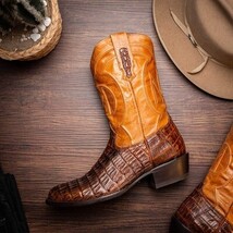 PHOENIX Genuine Caiman Belly Skin Cowboy Boot from the Western Collection Aged M image 11