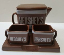 Cookie Jar HERSHEY&#39;S Cocoa w/ 2 Milk Cups for Cookie Dipping Base 2007 C... - $93.14