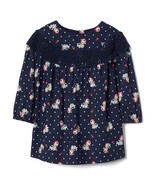 Baby Gap Blue Floral Lace Trim Long Sleeve Dress Fully Lined 6-12 12-18 ... - $24.65 CAD