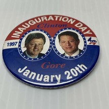 Bill Clinton Al Gore Presidential Inauguration Button Pin Election Jan 97 KG - £6.95 GBP