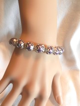 New Silver Purple Stretch  Fancy Faux Pearl  Bracelet  - £3.93 GBP