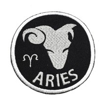 Aries Zodiac Embroidered Iron On Patch 2.9&quot; Choose Iron On or Hook &amp; Loop - $6.37