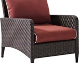 Crosley Furniture KO70066BR-SG Kiawah Outdoor Wicker Arm Chair, Sangria - $332.99