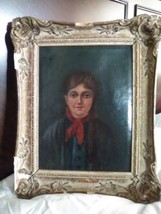 ANTIQUE ORIGINAL OIL PAINTING ON CANVAS PORTRAIT YOUNG GIRL OLD FRAME 13... - $200.00