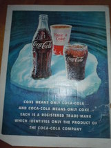 Coca Cola Bottle &amp; Glasses on Iceberg Print Magazine Ad 1960 - $2.99