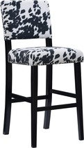 Cole Black Cow Print Barstool By Linon - £93.49 GBP