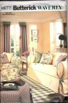 Butterick 3877 Home Decorating Waverly Slipcovers and Pillows Sewing Pattern - £9.78 GBP