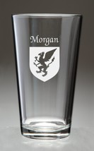 Morgan Irish Coat of Arms Pint Glasses - Set of 4 (Sand Etched) - £54.76 GBP