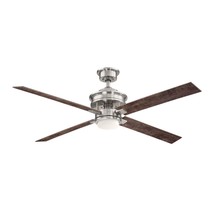 Home Decorators Collection Lincolnshire 60 in. LED Brushed Nickel Ceiling Fan - £107.89 GBP