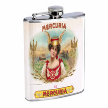 Vintage Cigar Box Poster D21 Flask 8oz Stainless Steel Hip Drinking Whiskey - £11.69 GBP