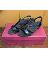 Munro Women’s Carmen Sandal Size 6.5 W Black Elastic Strap Block Heel Sl... - $28.84